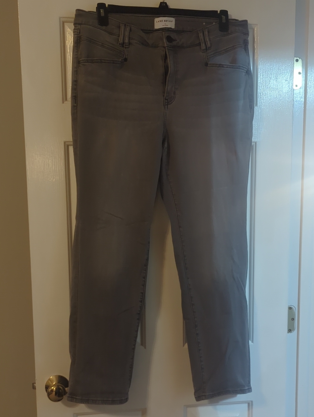 Lane Bryant Gray Straight-Leg Jeans - Mid Rise